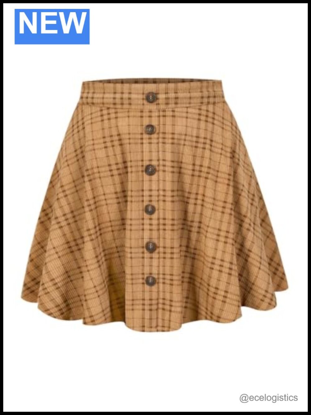 Plus Size Corduroy A-Line Mini Skirt with Buttons